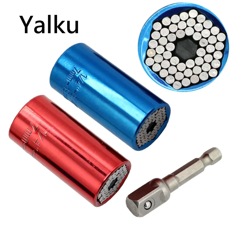 

Yalku 2Pcs/Set Magic Spanner Grip Multi Function Universal Ratchet Socket 7-19mm Drill Adapter Car Hand Tools Repair Kit