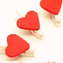 100 шт/партия Мини сердце любовь деревянная одежда фото бумага Peg Pin прищепка ручной работы фиксаторы для открыток домашние ручная работа украшения Papelaria
