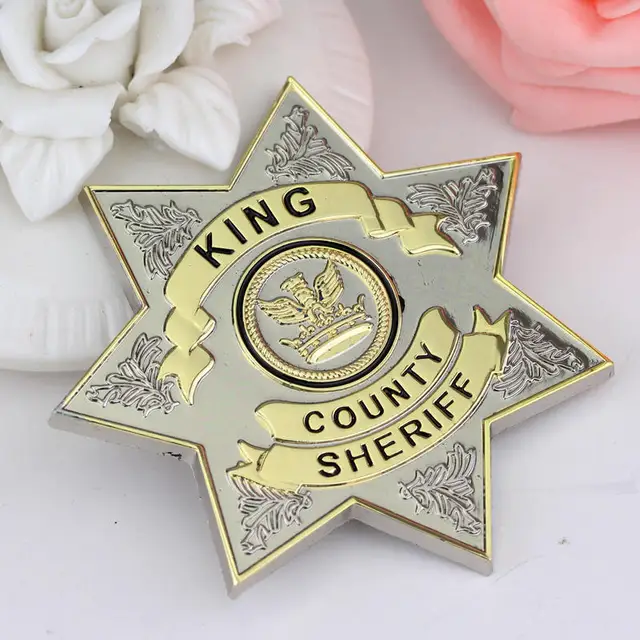 Special Offers Sheriff Badge Walking Dead Uniform Star King County Sheriff Zombie Cosplay Party Pin Brooch Jewelry For Men And Women