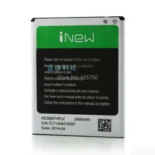 Original inew v8 hd386074plv 2400mha bateria para inew v8 5.5 polegada mtk6591 hexa núcleo móvel 1280x720 smartphone --- frete grátis