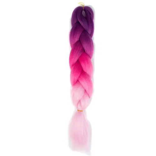 Qp 24 дюйма 100 г огромные плетеные волосы фиолетовый зеленый серебристый синтетические волосы для вязания крючком косы 100 цветов - Цвет: #530