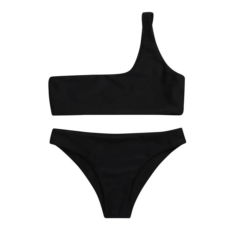 One-shoulder split bikini swimsuit (16)