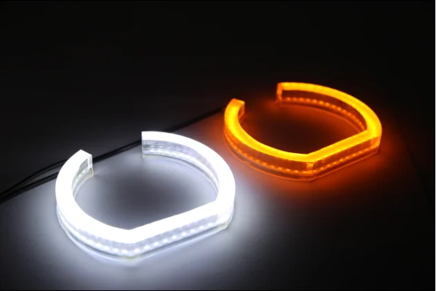 

YY Newest Dual Color yellow white Crystal Angel Eyes halo rings for E92 coupe 07-10 led smd angel eyes