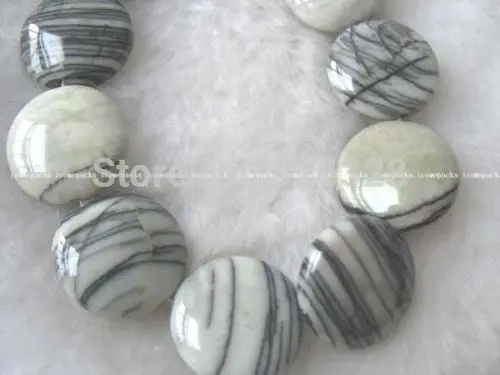 

wholesale 15.5" 16*6mm black line jasper coin beads