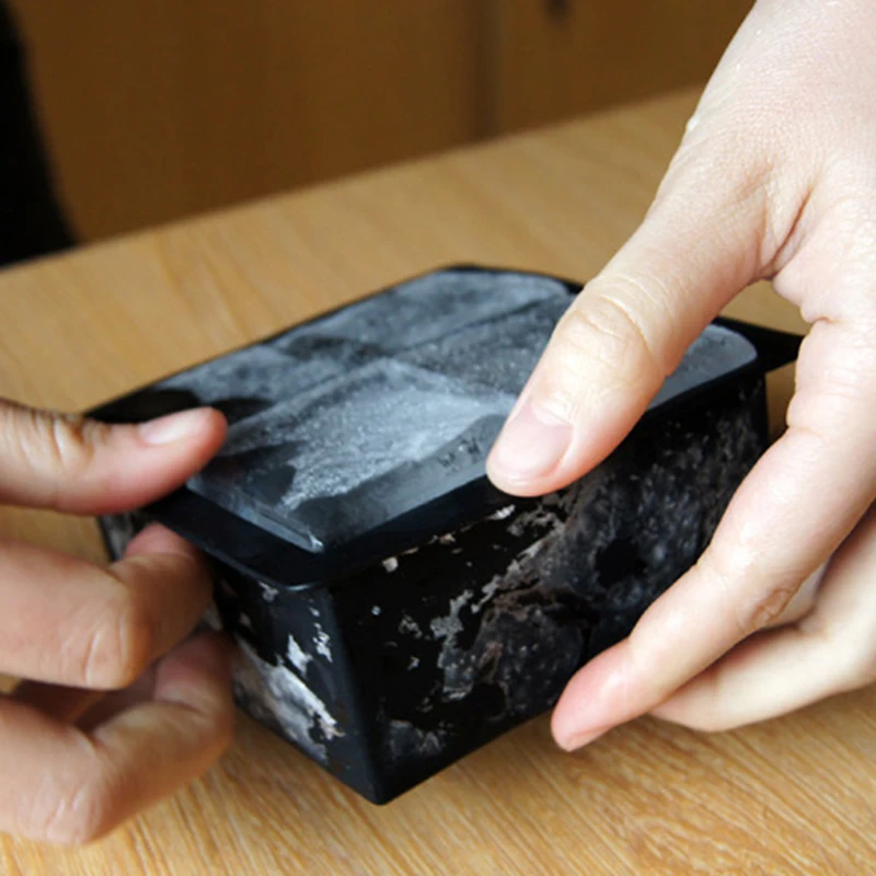 DIY Творческий 4 квадратных ледяной куб лоток прямоугольная силиконовая большой