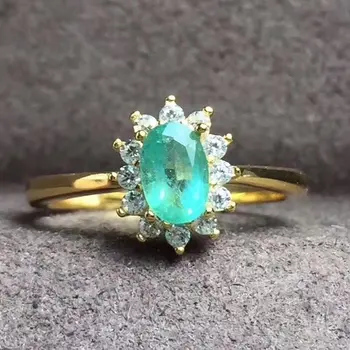 

Fidelity Natural 4*6mm Colombia emerald Rings s925 sterling silver classic star fine Jewelry for women Natural green gemstone