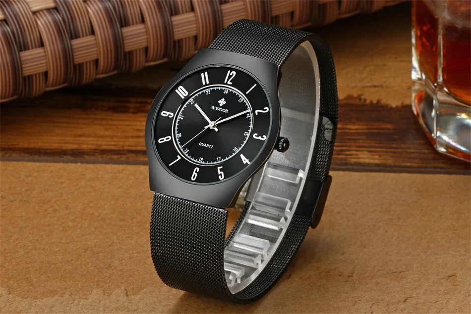 Япония кварцевые часы повседневные ультра тонкие наручные часы бизнес бренд сетки ремни аналоговые черные спортивные часы мужские Relogio Masculino