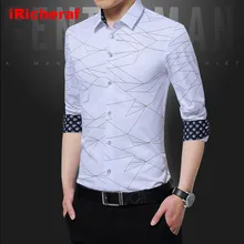 IRicheraf, мужские модные рубашки, приталенная уличная одежда, английский стиль, мужская повседневная рубашка с длинным рукавом, высокое качество, белые рубашки