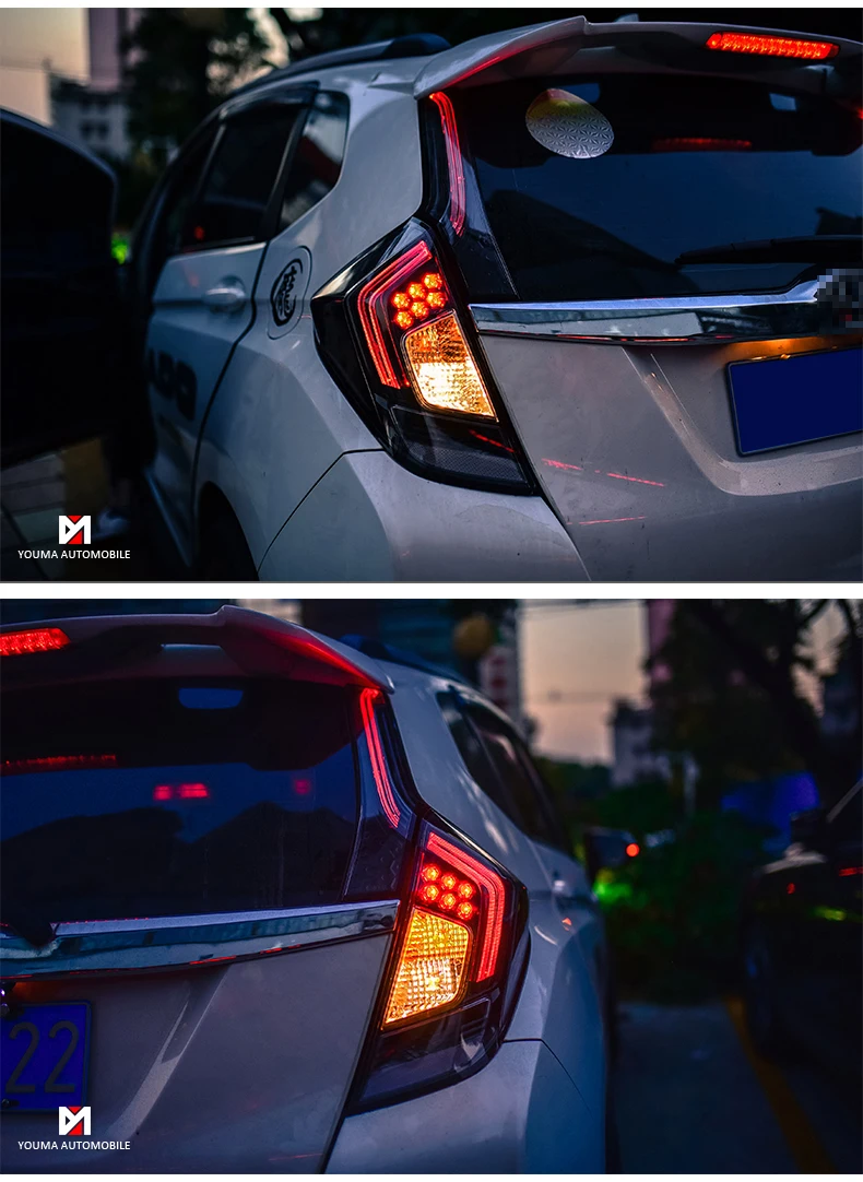 OUMIAO задние фонари автомобиля для Honda Fit Jazz- RS Стиль светодиодный бар DRL GK 5 задний фонарь светодиодный парк желтый задний фонарь