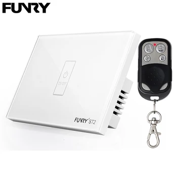 

Funry ST2 1Gang US Standard Capacitive Touch Switch Remote Control luxury Glass Wall Switch Panel Light Switch 110-240V 433MHz