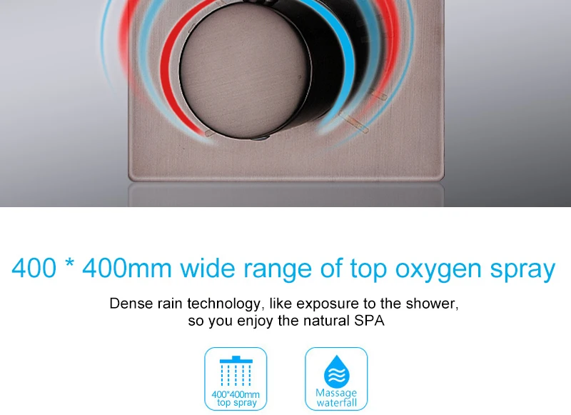 Premium Quality Brass Black Shower Set Bathroom 16 Rain Thermostatic Faucets ORB LED Shower Spout Diverter Mixer Handheld Set (4)