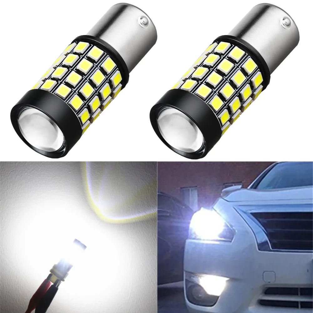 2x 1600ЛМ 52 SMD очень яркий 6000K белый 1141 1003 7506 BA15S 1156 P21W светодиодный задний