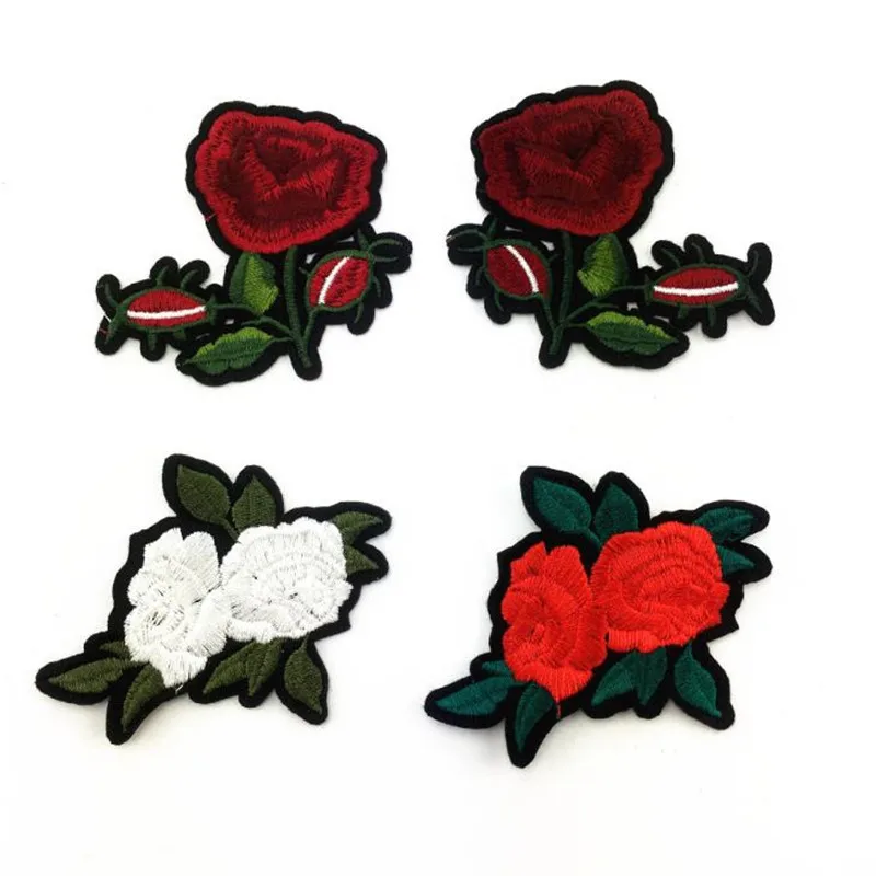 Free Shipping Women Girl Clothes 8cm Rose Flower Patches Logo