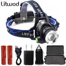 RU 5000LM Cree XML-L2 XM-L T6 Led Headlamp Zoomable Headlight Waterproof Head Torch flashlight Head lamp Fishing Hunting Light
