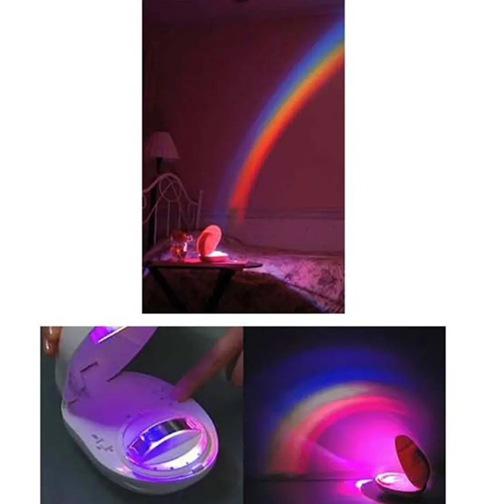 

LED Rainbow Night Light Timer Light Colorful Rainbow Projector Lamp Baby Kids Gift Novelty Home Bedroom Decoration