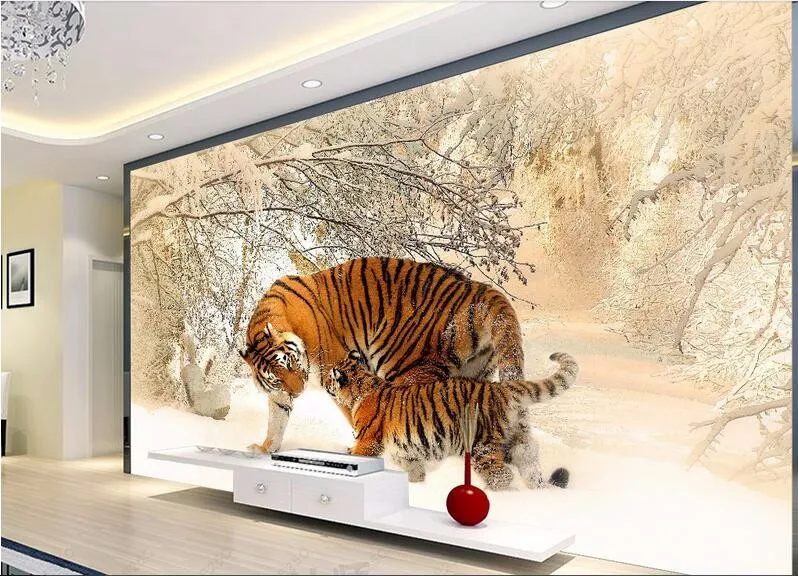 Beibehang مخصص جدارية Wallpaper 3d الشرق النمر الشتاء الثلج صور 3d جدار الجداريات ورق الجدران 3 D المنزل الجدار ورقات ديكور Mural Wallpaper For Walls 3d Wall Murals Wallpapermural Wallpaper Aliexpress