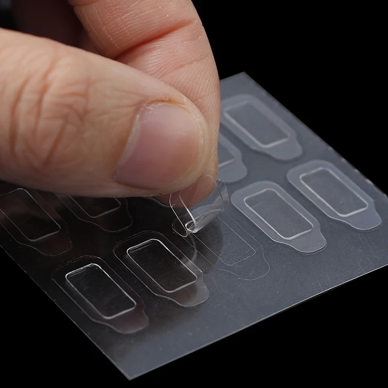 

100pcs/10sheet Double-side Adhesive Tips Nail Glue Tool Transparent False Nails Sticker Tool NEW