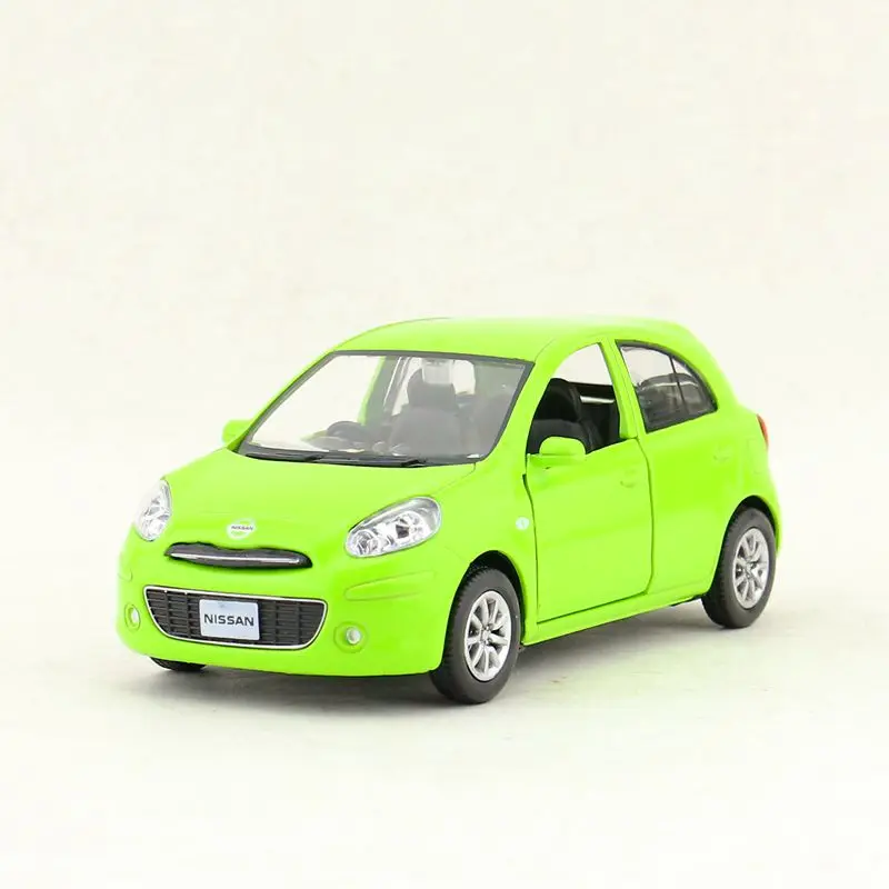 1 шт. 1:28 12 см deliacy RMZ City Nissan Micra Автомобильная игрушка/машинка Весы Модель автомобиля мальчик игрушка подарок - Цвет: green no box