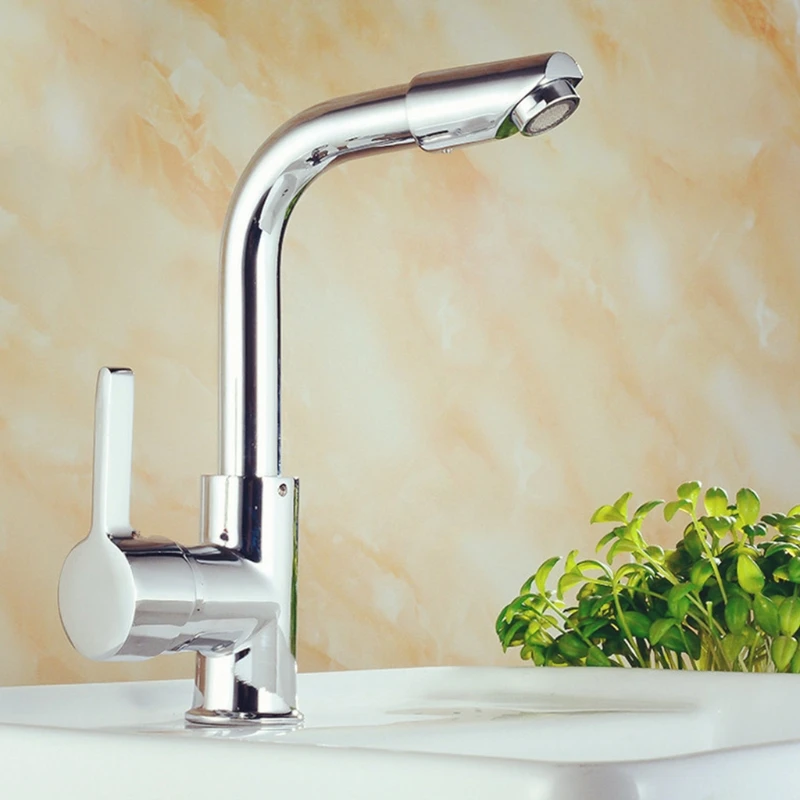 

Chrome 360 Degree Swivel Alloy Kitchen Mixer Cold Hot Basin Sink Tap Faucet