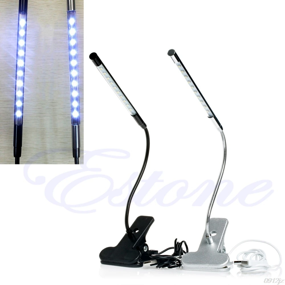 

Touch Desk Table Lamp Clip-on 10 LED USB Light Flexible Gooseneck Reading Lighting Fans Lamps New Drop Ship LS'D Tool