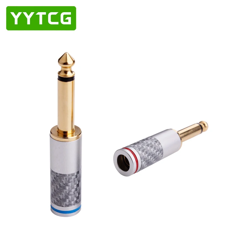 

1pcs 6.35mm 6.5mm connector mono audio plug jack amplifier microphone plug Professional plug king protection device with spring
