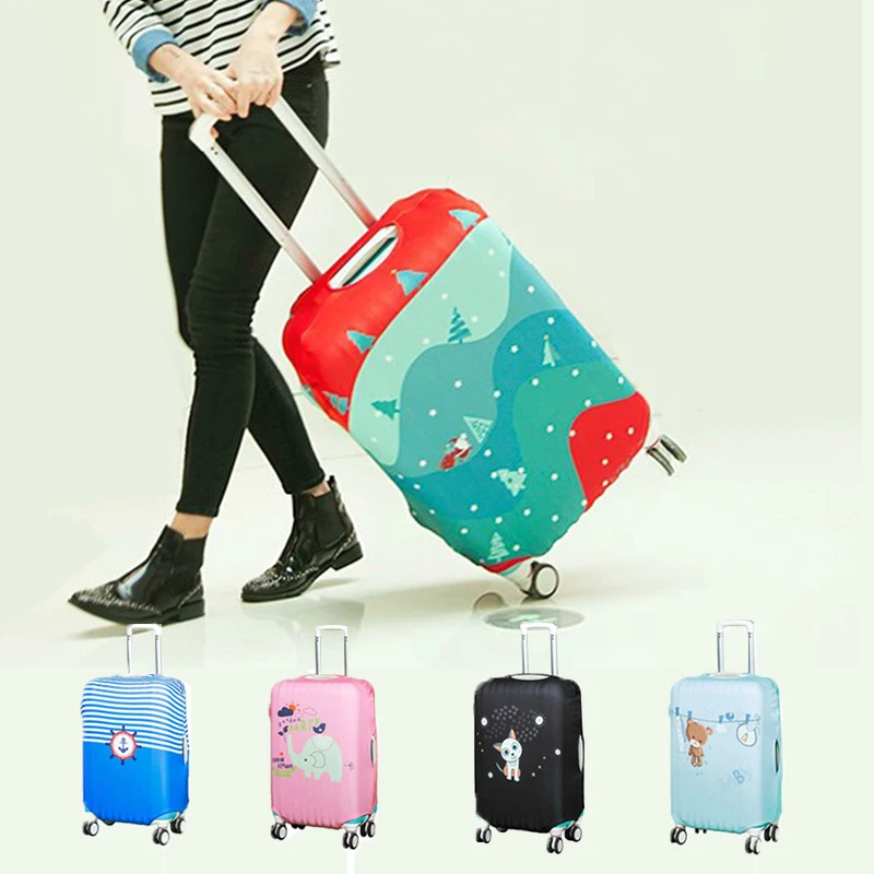 Чехол для багажа с животными из мультфильмов, тонкий чехол для чемодана для путешествий, модные аксессуары для путешествий, подходит для тележки