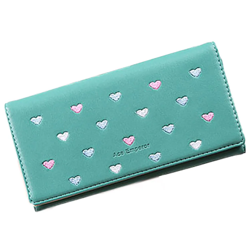 2016 new popular Women Love Heart Pattern Coin Purse Long Wallet Card Holders Handbag clutch gift