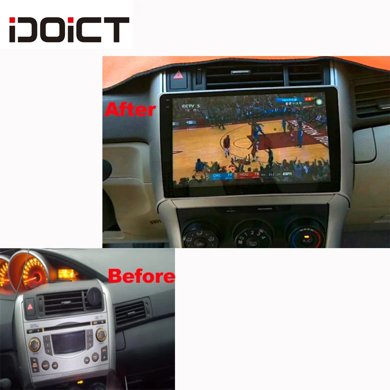 Best IDOICT Android 8.1 IPS Screen 2G+32G 8 CORE Car DVD Player GPS Navigation Multimedia For Toyota Verso EZ Radio car stereo 2