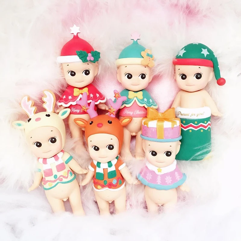 

Cute Kawaii Figurine Sonny Angel Christmas Model Kewpie Toy Elk Christmas Tree Action Figure Toy Collectible Gift For Kids Toys