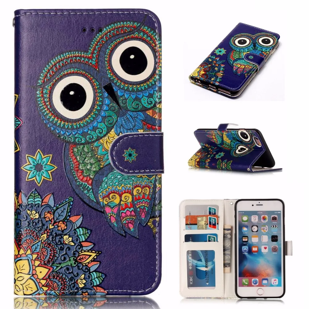 Flip Leather Case For Fundas iphone 5S case For coque iphone 6S 6 7 8 Plus X XS MAX XR 3D Relief Wallet Cover Stand Phone Case