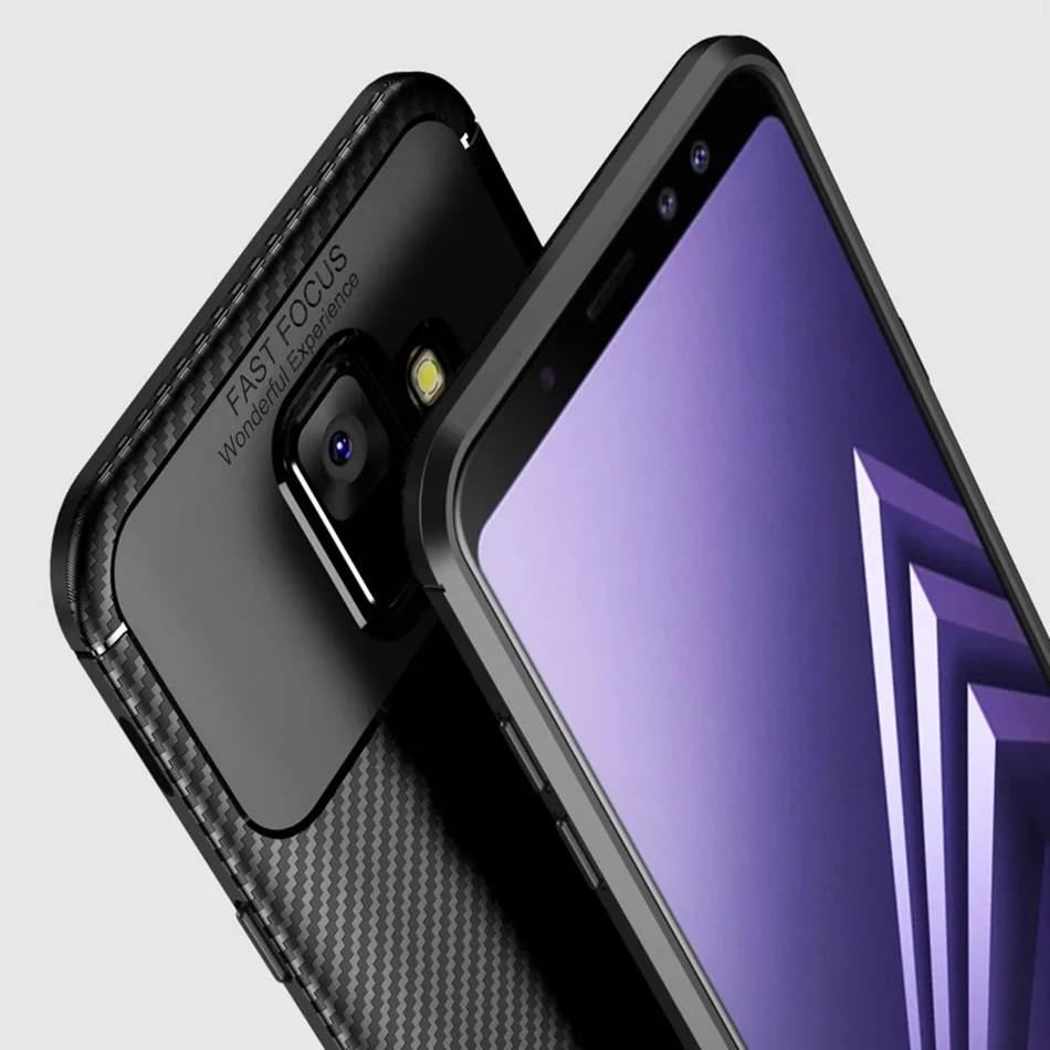 Чехол Thouport для samsung Galaxy A6, силиконовый чехол, чехол s, углеродное волокно, ударопрочный ТПУ чехол для samsung A6 Plus A6