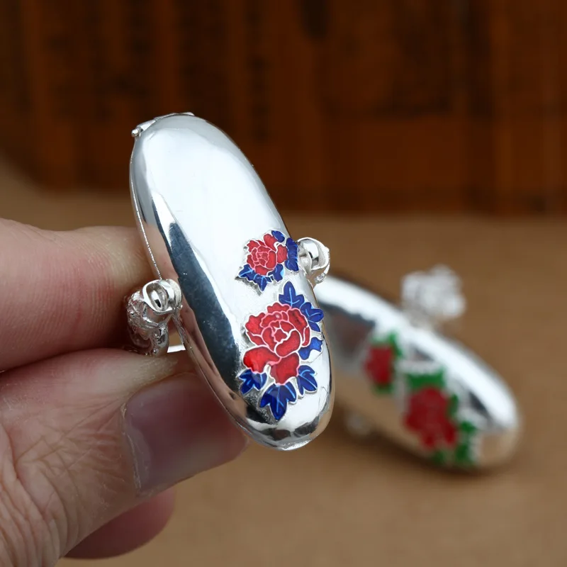 

S925 pure silver jewelry factory Thai silver restoring ancient ways ladies fashion pendant rose ga black box ring ring