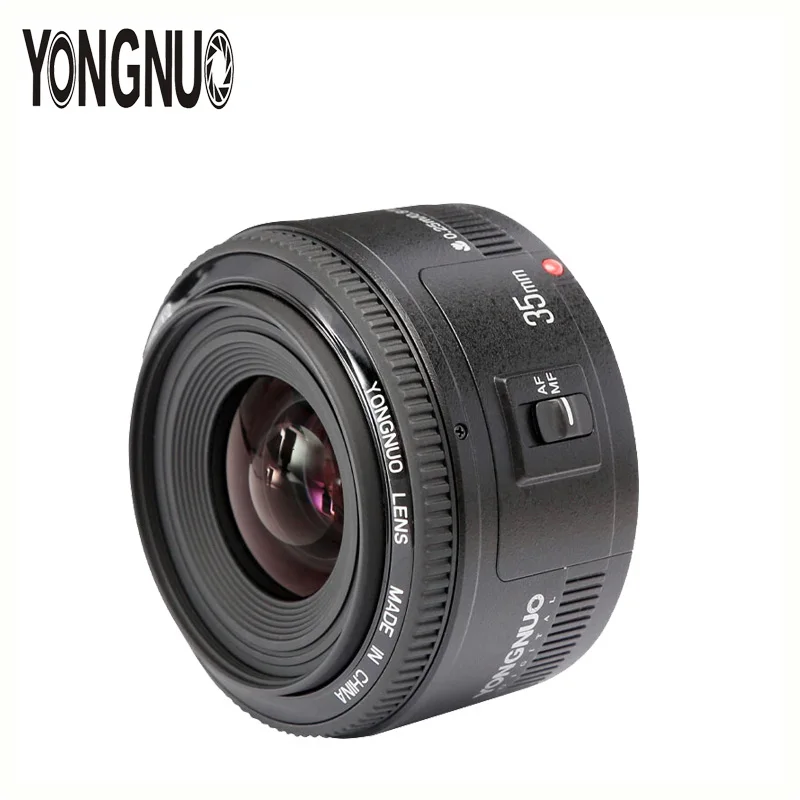 Светодиодная лампа для видеосъемки YONGNUO YN35mm объектив 35 мм F2 объектив AF/MF широкоугольные объективы с фиксированным/основным автофокусом объектив с фиксированным фокусным расстоянием для Canon EF крепление 5D III 7D II 6D 60D 70D Камера