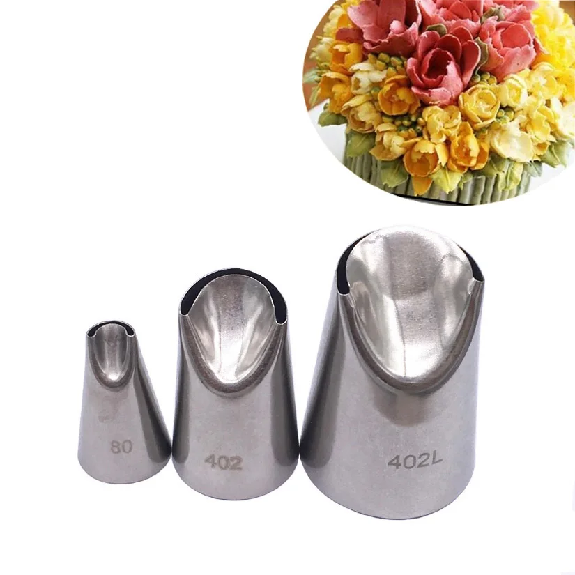 

3 Pcs/Set Ruffle Tips Stainless Steel Icing Piping Nozzles Cake Decorating Pastry Tip Sets Cupcake Tools Bakeware