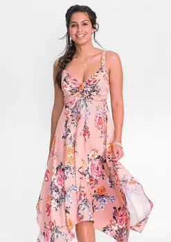 

2018 spring and summer women's wear, irregular large Sling Dress, sleeveless printed dresses