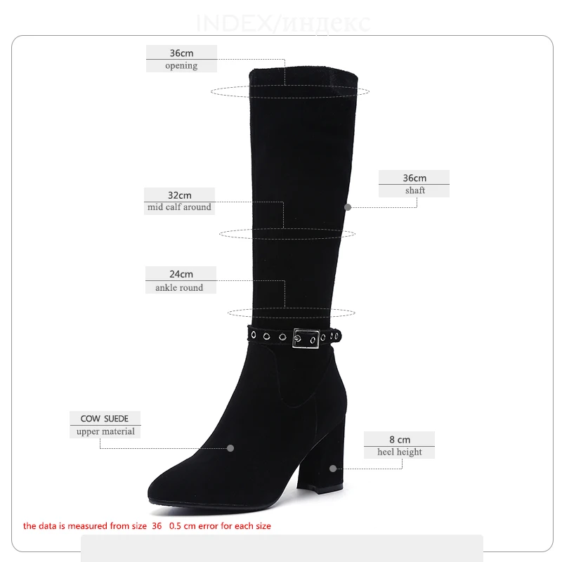 Duan Frauen Stiefel Cm Boot High Black Spitz Winter Knie Plus Größe Mao 8 Frau Hohe Kuh Zip 2018 43 Wildleder black Mao8 Isnom Cm Schuhe Heels Weibliche Hou 33 xP1ItfPw