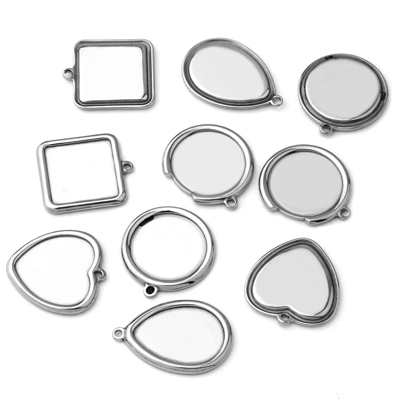 

10pcs ( No Fade ) New Drop-shaped Semi-circular Oval Square Pendant Empty Spare Parts Wholesale, Blank Accessories