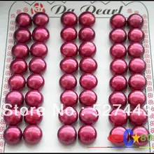 > 24 пара 10 мм фиолетовый круглый FW жемчужные серьги