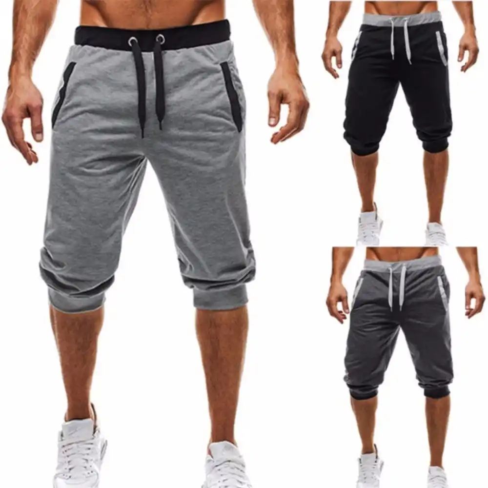 Nueva moda verano ocio hombres longitud de rodilla pantalones cortos Color  Patchwork Joggers pantalones cortos de chándal hombre Bermuda pantalones  cortos|Pantalones cortos| - AliExpress