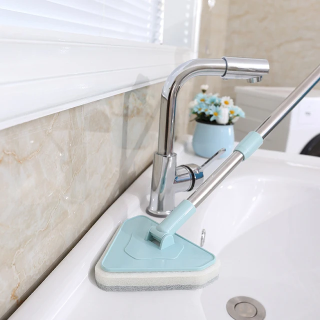 Soft Multi purpose Spin Scrubber Cleaning Brush Long Handle Retractable