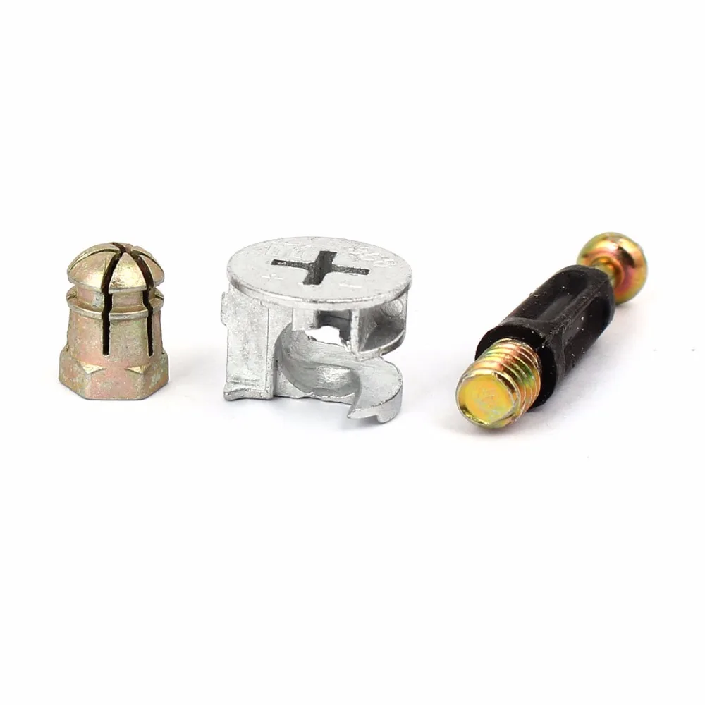 Uxcell High Quality 20 Sets M6x35mm Furniture Cabinet Fixing Screw Locking Cam Bolt Pre-inserted Nut Fitting Metal Plastic Alloy