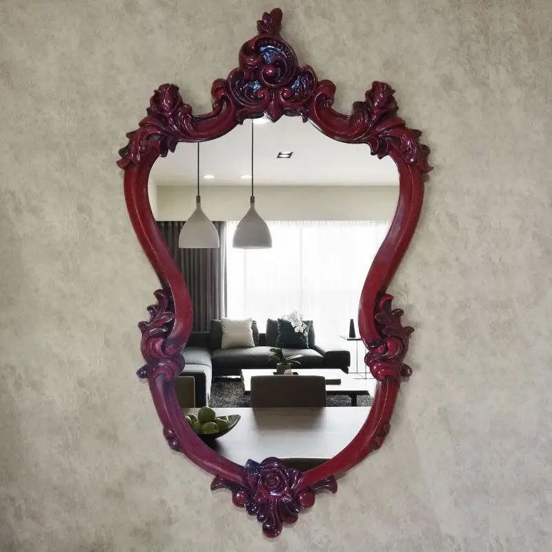 57 см х 96 см в европейском стиле ретро круглое зеркало в ванную комнату туалетное зеркало настенные, декоративные, для зеркала специального - Цвет: 3