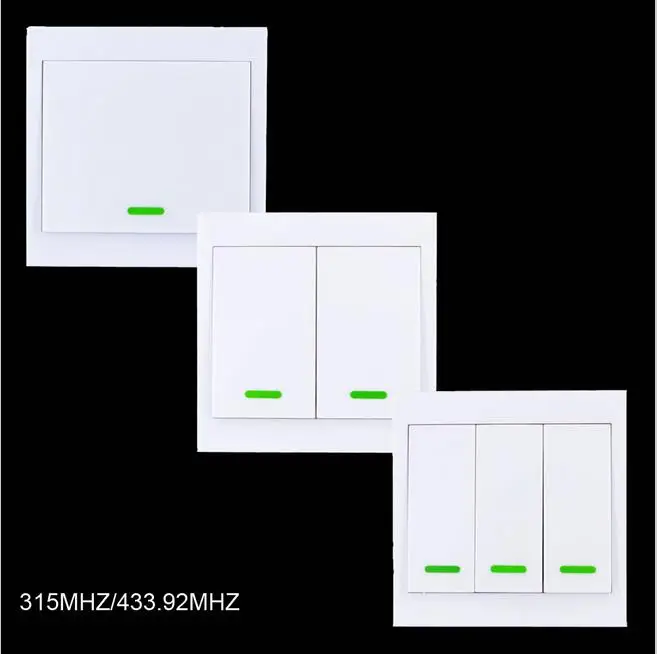

NEW 86 Wall Panel Remote Transmitter 1 2 3 Button Sticky RF TX Smart Home Room Living Room Bedroom Wireless Remote 315mhz433Mhz