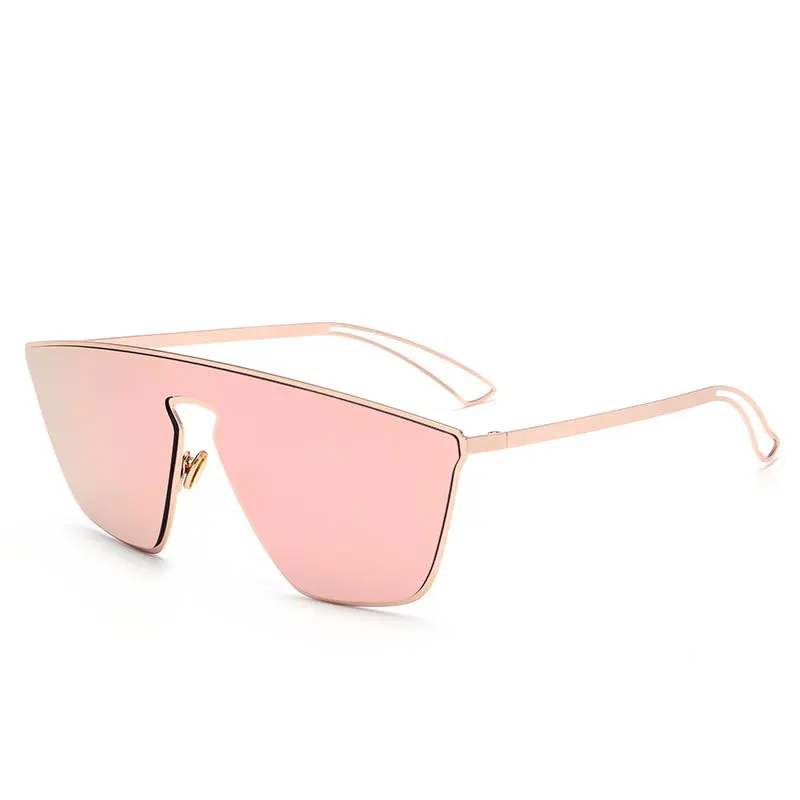 OVZA новейшие Зеркальные Солнцезащитные очки Мужские брендовые дизайнерские женские солнцезащитные очки металлическая оправа очки Светоотражающие линзы высокое качество S9027 - Цвет линз: Pink 1