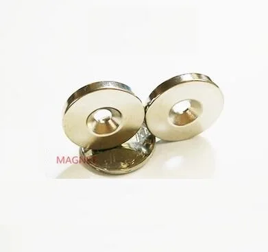 

50pcs 25 x 4 mm Hole: 5mm super Strong Round Neodymium Countersunk Ring Disc Magnets 25x4 Rare Earth N50 Free Shipping 25*4-5