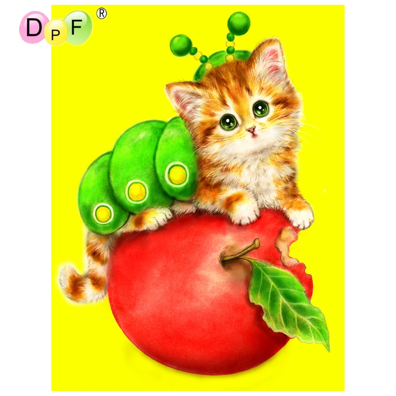 

DPF DIY Magic Cube Cross Stitch crafts Worm Cat Apple 5D full Round Diamond Painting Diamond Embroidery gift Mosaic Home Decor