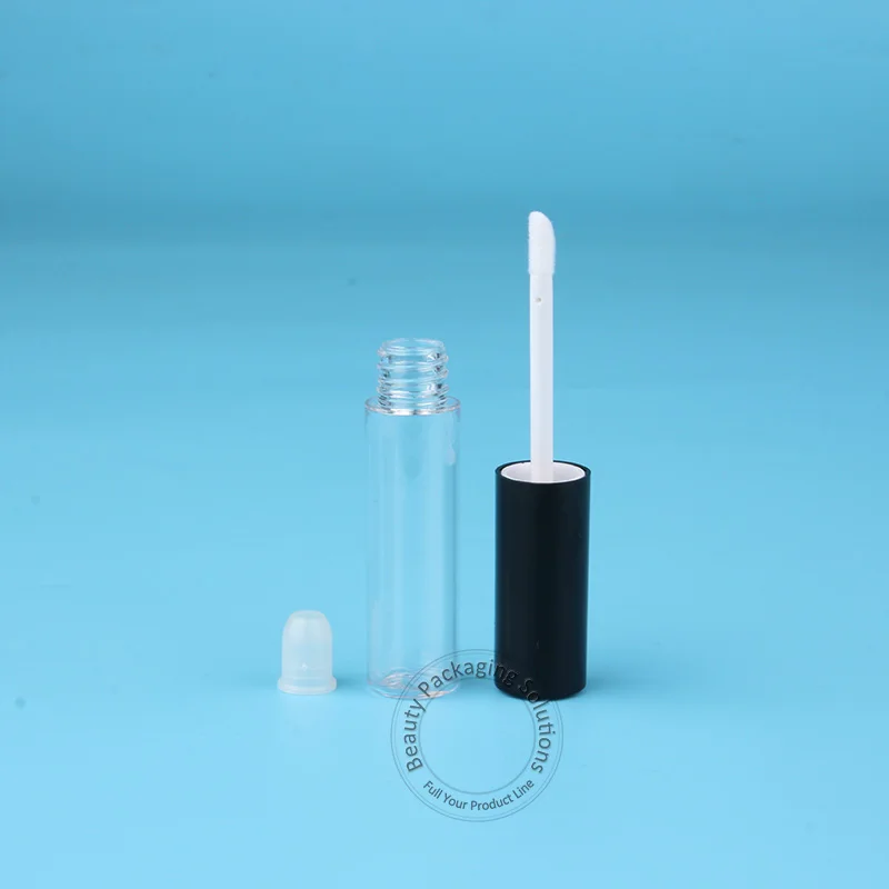100 шт./лот 8 мл PS тюбик губной помады пустой пластиковый блеск для губ контейнер для женской косметики тюбик щетка черная крышка бальзам для губ трубка