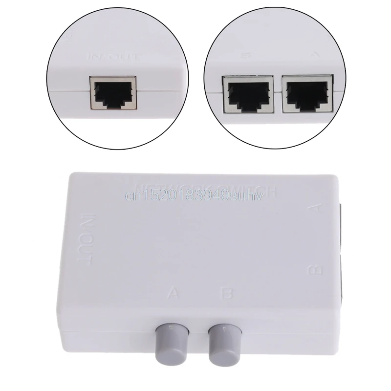 JINSHENGDA сетевые концентраторы Mini Dual 2 Way 2 порта RJ45 сетевой ручной AB распределительный переключатель коробка адаптер концентратор# L059# Новинка Лидер продаж