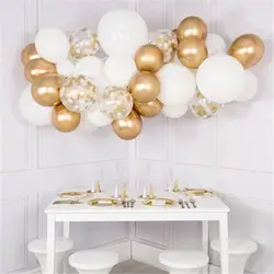30 шт DIY 3 цвета белый Macaron шары цвета: золотистый, серебристый Chrome конфетти для воздушного шара гирлянды шары Свадебные Обручение Декор ко