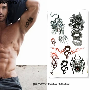 

Nu-TATY Eastern Saint Beast Temporary Tattoo Body Art Arm Flash Tattoo Stickers 17*10cm Waterproof Fake Henna Painless Tattoo